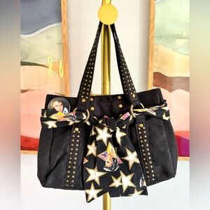 Velvet Studded Elvis Shoulder Bag